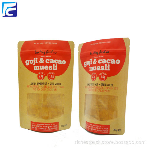 High Quality Kraft Paper Chia Seed Packaging Bag